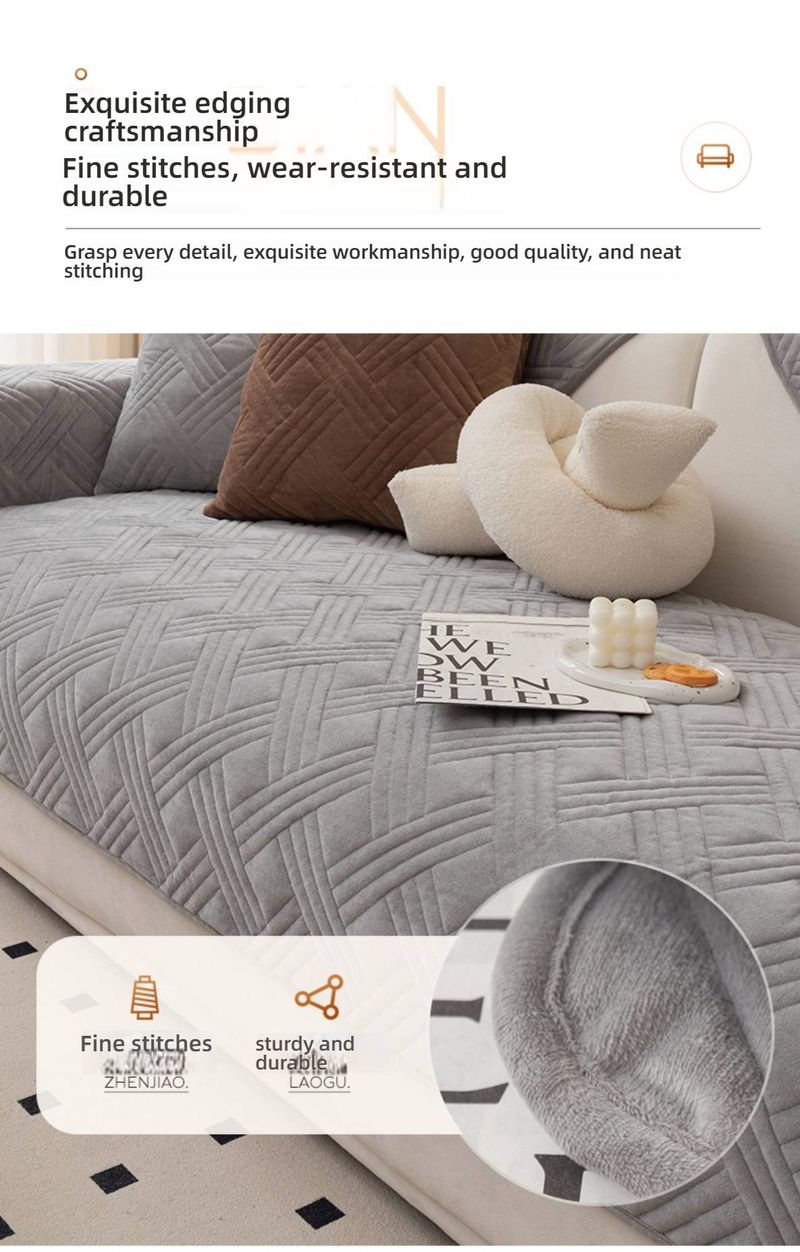 Housse de canapé en peluche – Personnalisable, antidérapante et réversible (Velours nuage, couleurs unies, plusieurs tailles)_voghion.com