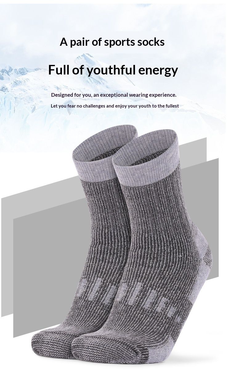 Wangjia Neue Cross-Border Merino Herren-Wollsocken, dick verdickt, warm, für Herbst und Winter, Sport, Freizeit, einfarbig, zum Wandern_voghion.com