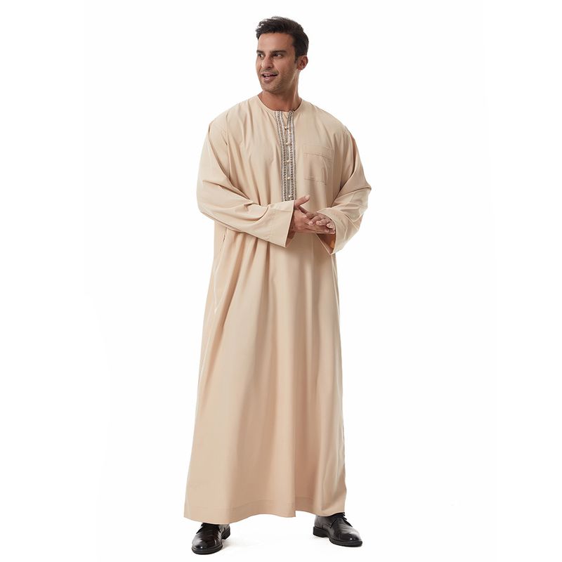 Herrenbekleidung Robe Langarm Spitze Langes Kleid Nationalität Kleidung_voghion.com