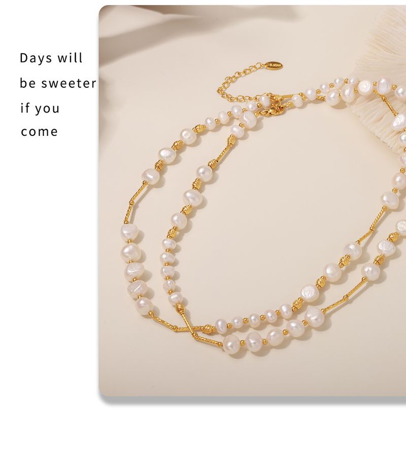 Fangtang Empress Dowager Danshui Pearl Long Sweater Chain Stainless Steel Starry Sky Charm Exquisite Necklace For Women_voghion.com
