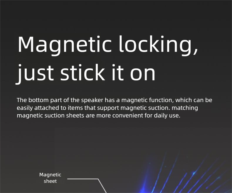 Mini enceinte Bluetooth portable magnétique d'extérieur étanche avec caisson de basses sans fil_voghion.com