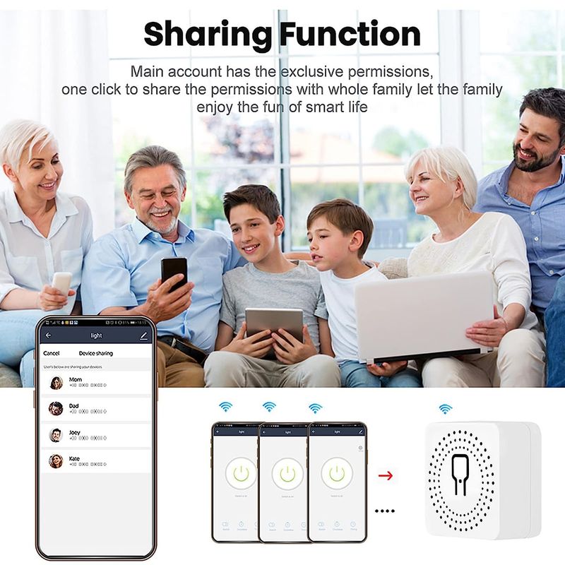 16A Tuya WiFi MiNi Smart Switch Power Monitor 2-Wege-Steuerung Timer Drahtloser DIY-Breaker Funktioniert mit Alexa Google Home Alice_voghion.com