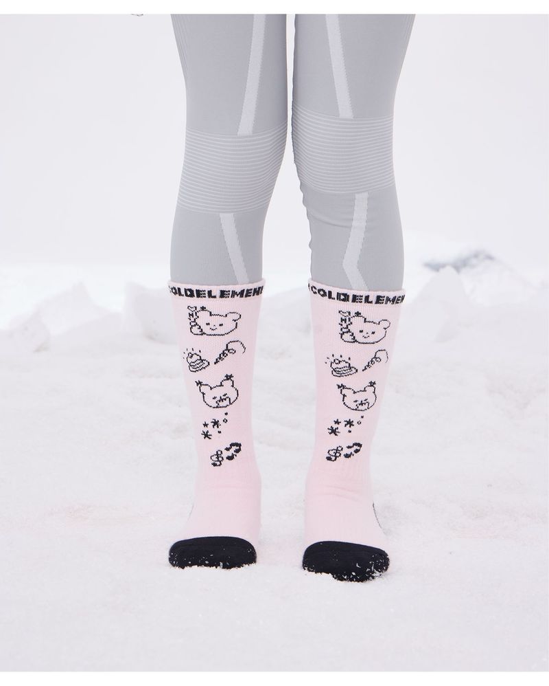 Kids' Thermal Ski Socks For Winter - Breathable & Warm Mid-Crew Snow Socks For Boys & Girls - Non-Slip Cushioned Ankle_voghion.com