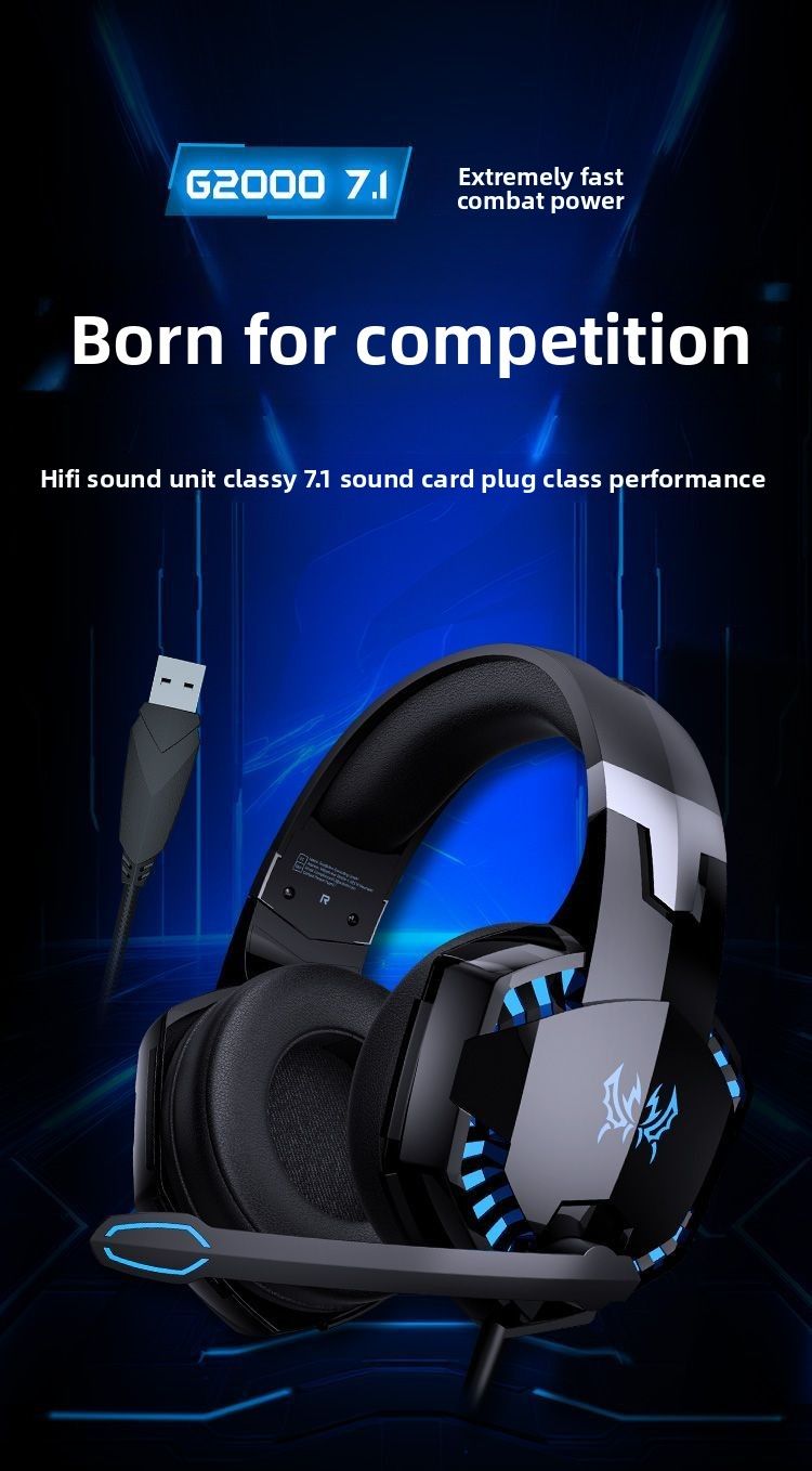 KOTIONEACH Gaming Headset With Noise Cancelling Microphone USB Universal For Internet Cafes_voghion.com