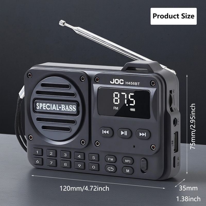 Portable Wireless Bluetooth Speaker Music Box With Radio Outdoor Subwoofer Loudspeaker Supports TF Card USB Play FM_voghion.com