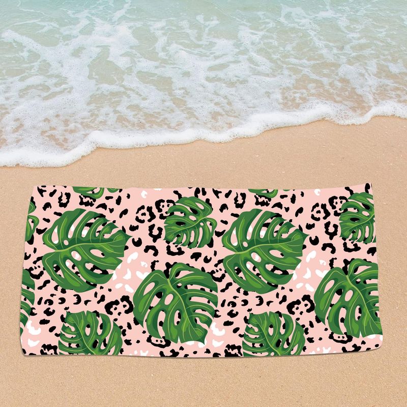 Asciugamano da spiaggia con protezione UPF - Flanella bifacciale e stampa personalizzata (microfibra super assorbente ad asciugatura rapida, multifunzionale come scialle e telo da piscina)_voghion.com