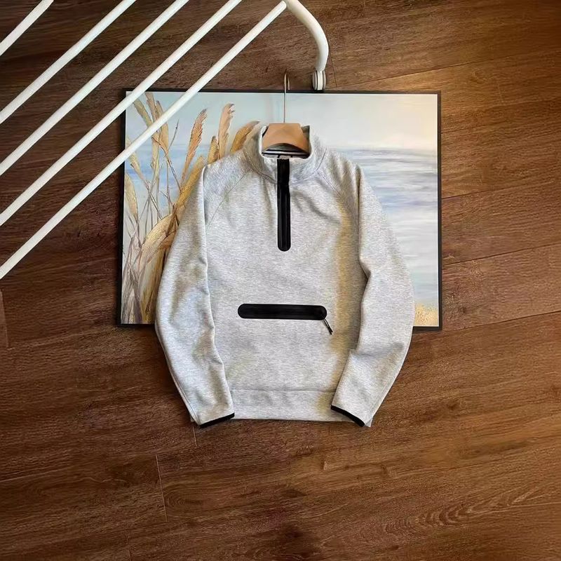 Felpa unisex con collo alto e maniche raglan, vestibilità ampia, cerniera mezza zip, giacca alla moda con cerniera nastrata FB7998_voghion.com