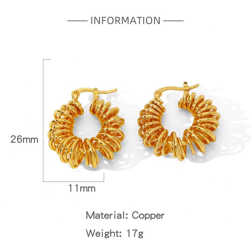 1 Paar Basic Modern Style Klassischer Stil C-Form Geometrisch Rund Überzogen Kupfer Ohrringe Ohrstecker_voghion.com
