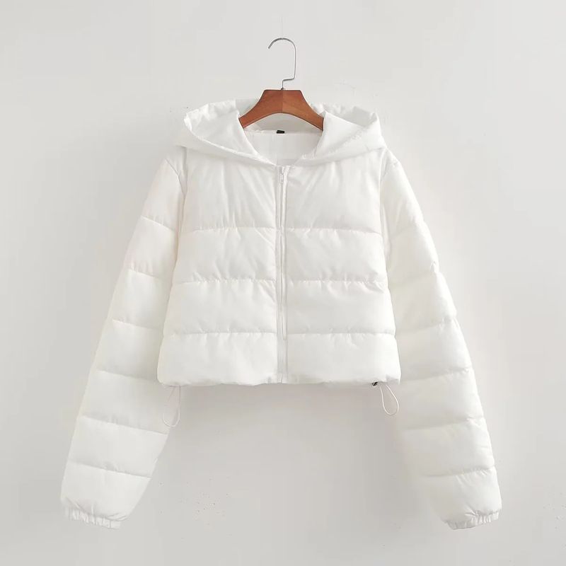 Naiste õhuke pikkade varrukatega ühevärviline lühike puuvillane jakk _voghion.com