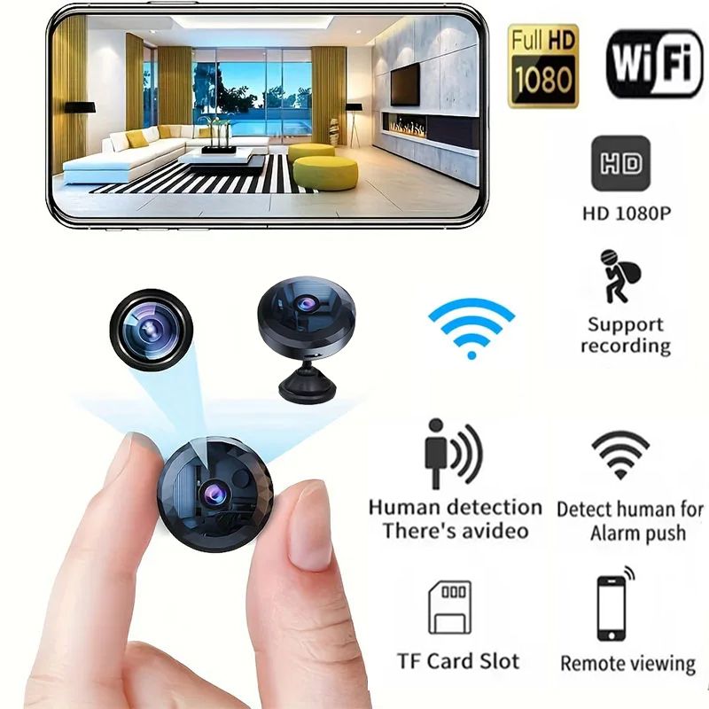 New Mini WiFi 1080P HD Wireless Camera Security Protection Voice Video Smart Home Night Version Camcorder_voghion.com