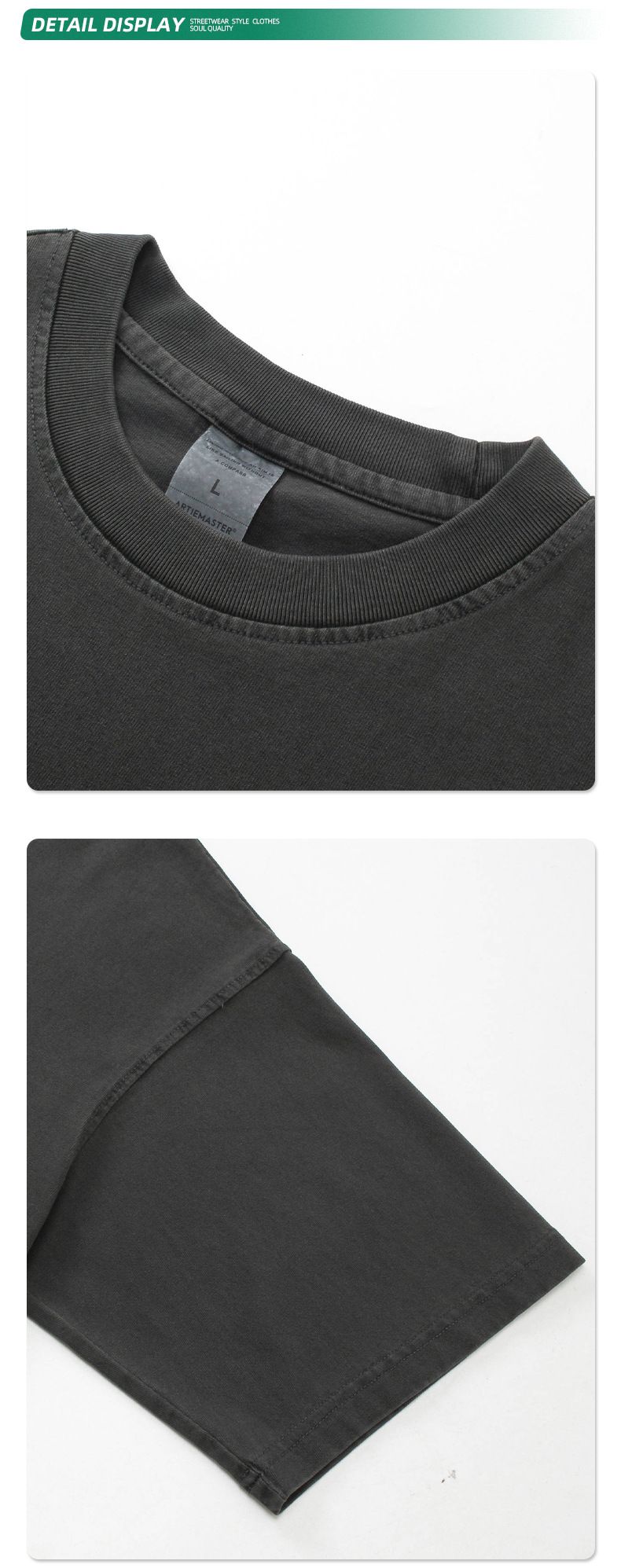 T-shirt à manches courtes pour homme, style rétro délavé, ample, en coton, de marque Tide_voghion.com