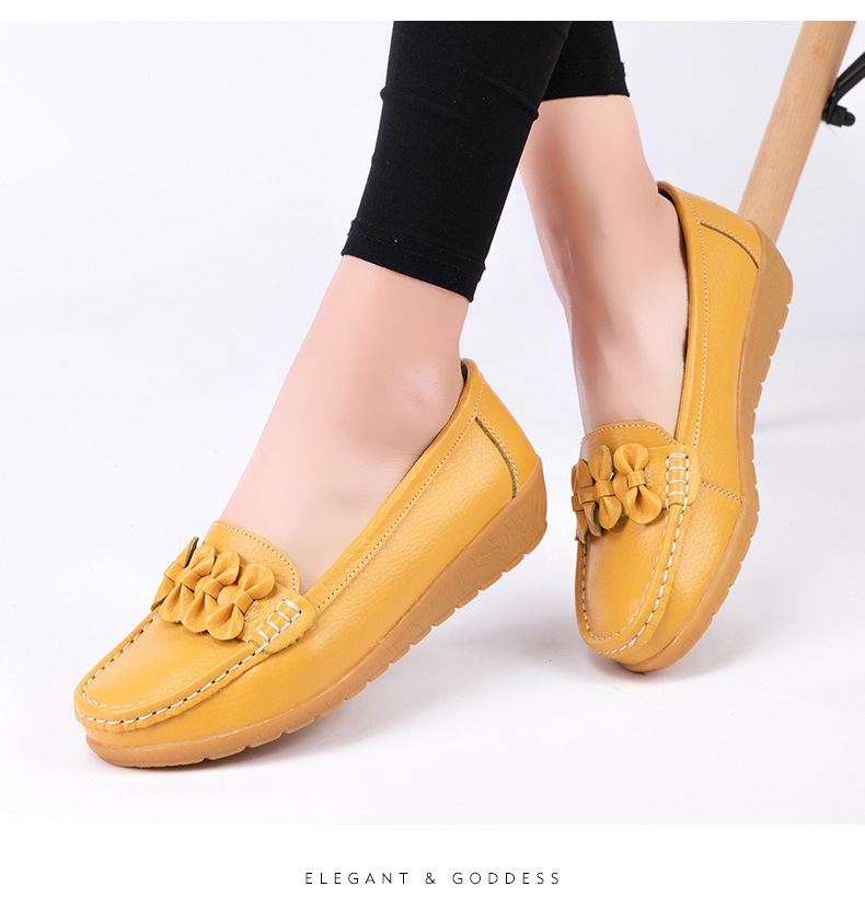 New Nurse Shoes Casual Flat Women's Shoes Bean Shoes Beef Tendon Sole Hollowed Out Single Shoes Women_voghion.com