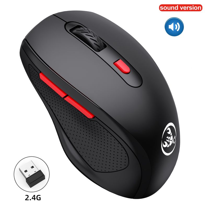 Nova 2.4G brezžična zvočna pisarniška miška s 6 gumbi, ergonomski oprijem_voghion.com