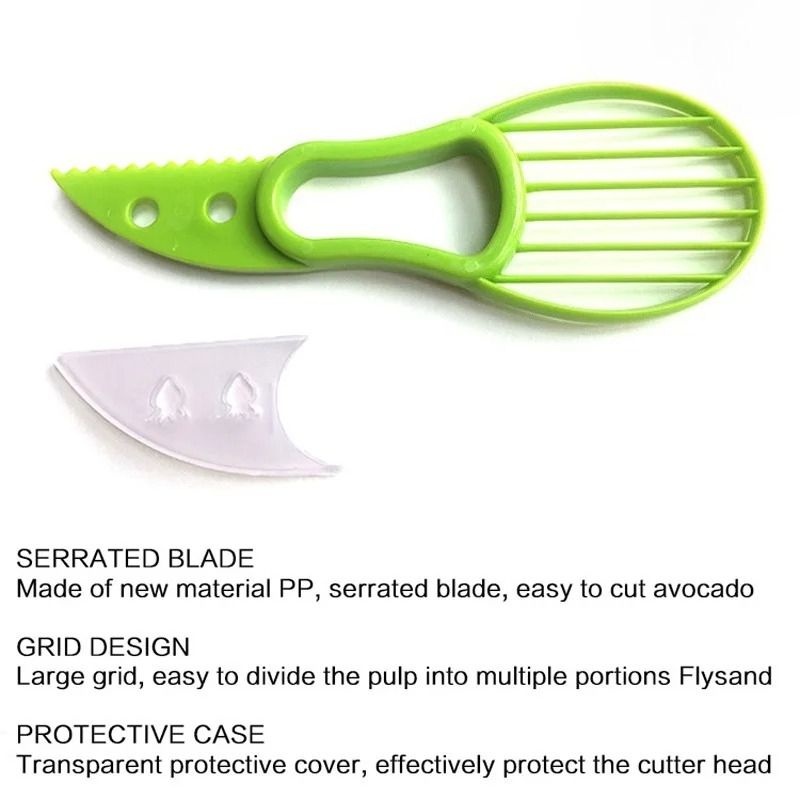 JJYY 3-in-1 Avocadoschneider, Shea-Entkerner, Butter, Obstschäler, Fruchtfleischtrenner, Plastikmesser, Küchen- und Gemüsewerkzeuge_voghion.com