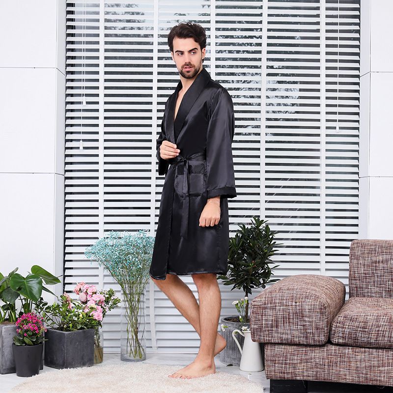 TradePro RYYD Men's Nightgown - Silk|Plus Size Foreign Trade_voghion.com