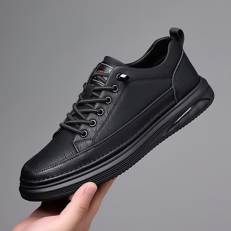 Large Size 2025 Spring And Autumn New Daily Casual Leather Shoes Men's Lace-Free Trendy Sneakers 3033_voghion.com