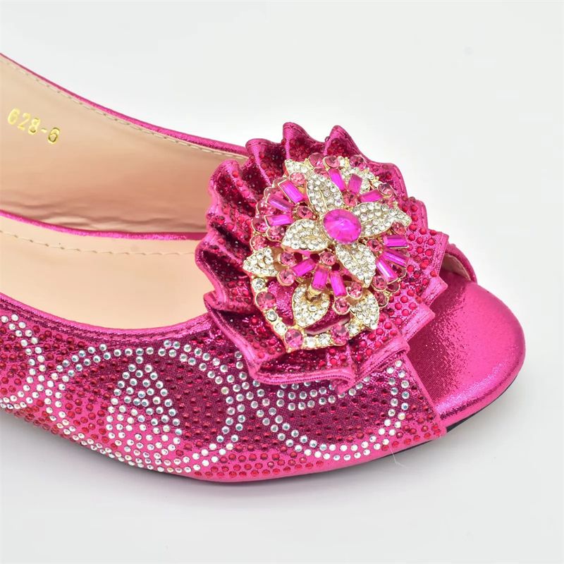 Women's low heeled sandals with evening bag matching drill button_voghion.com