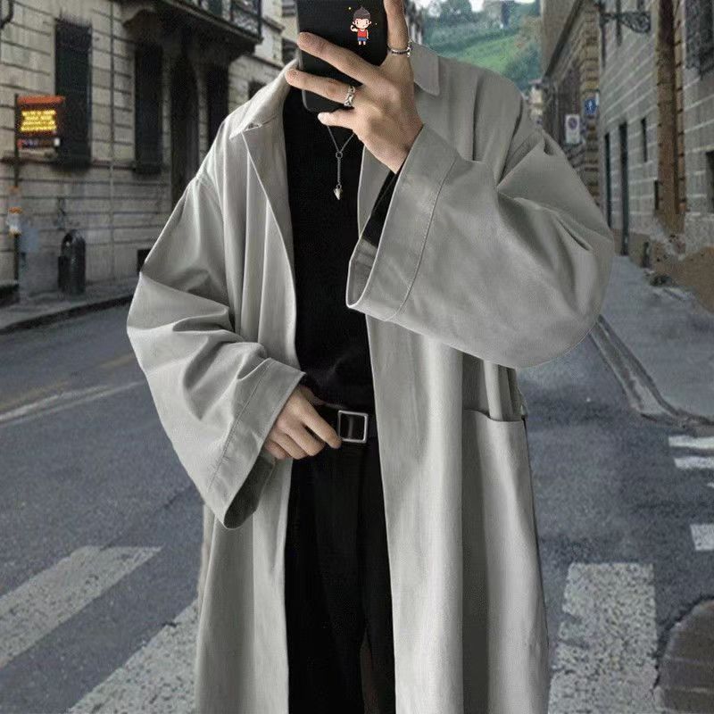 Men's Casual Tall Windbreaker Jacket, Personalized Mid Length Outerwear, Cardigan, Artistic Cloth, Trendy Men's_voghion.com