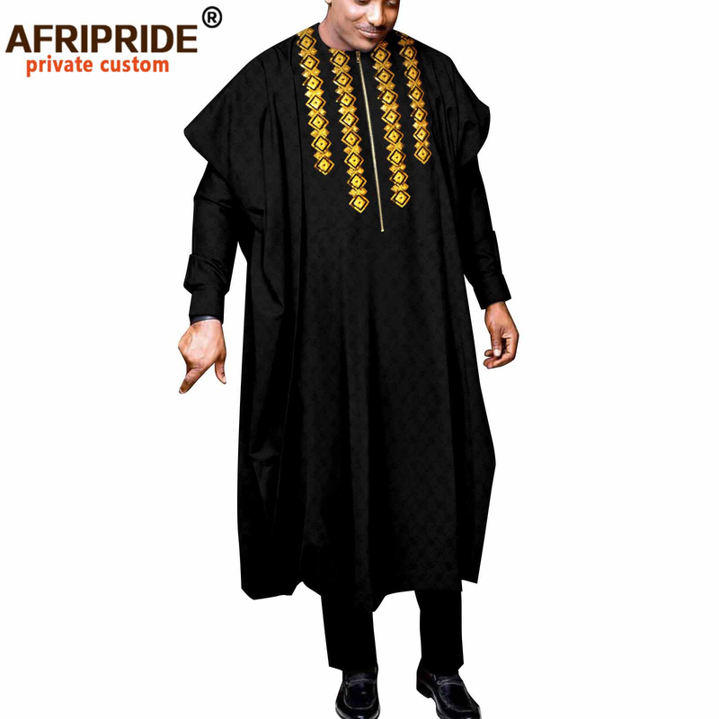 Männerkleeder Afrikanesch ethnesch eenfaarweg Kotteng Männer Casual Jackett + Hosen + Mantel_voghion.com