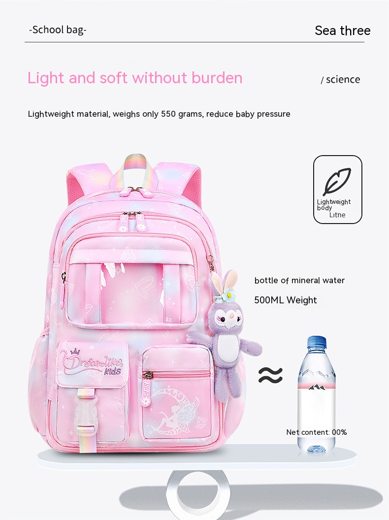 New Primary School School Bag For Girls And Children Large Capacity Load Reduction Spine Protection Refrigerator Side Door Children's Backpack_voghion.com