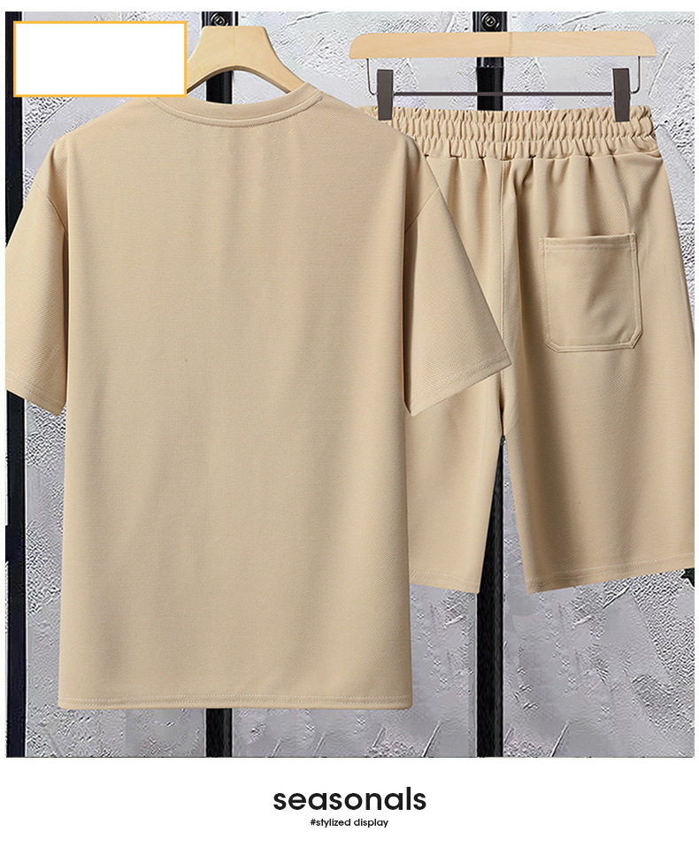 Men's Clothing Summer men's suit loose large size T shirt style casual sports short sleeved shorts a complete set of running sports trend_voghion.com