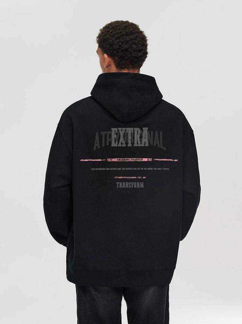 Sweat à capuche ample grande taille automne/hiver 2024 100 % coton_voghion.com