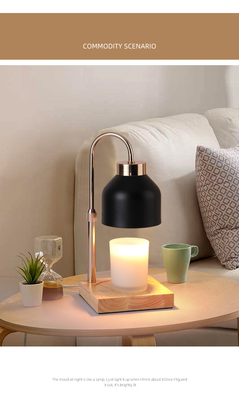 Lampe à cire, bougie, huile essentielle, lampe de table, chambre à coucher, simple, créative, sans feu, décoration, peut être soulevée et abaissée_voghion.com