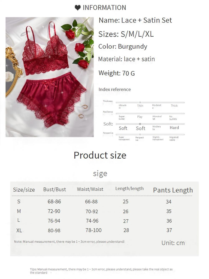 Intimo da donna, rosso vino, in pizzo, stile Passion Temptation, con cuciture in raso, sexy, due pezzi_voghion.com