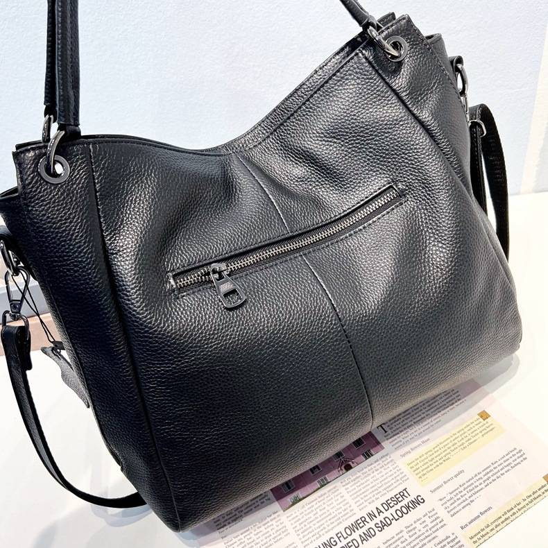 Genuine Leather Minimalist Tote Bag, Women's Bag, Large Capacity Crossbody Bag, Top Layer Cowhide, 2012_voghion.com