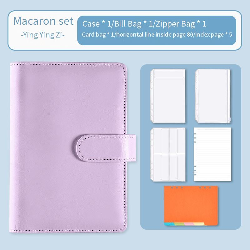 Refillable Notebooks A5 Loose Leaf Macaron Plan PU Notepad Cash Budget Handbook Loose Leaf Notebook_voghion.com