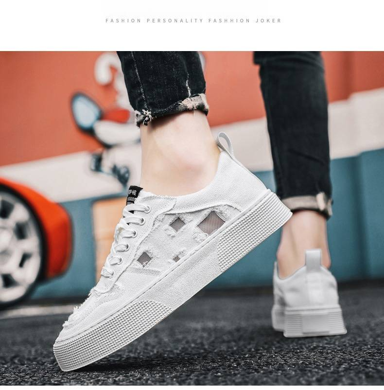 Men's Casual Canvas Sneakers - Breathable Summer Shoes With Lace-Up Design, Lightweight & Comfortable For Daily Wear_voghion.com