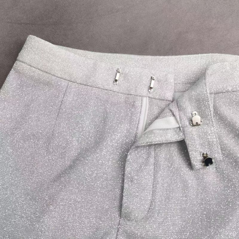 22 Frühlings- und Sommermode, glänzende Blazerjacke, Unterbekleidung, gerade Hose, Set 20220069_voghion.com