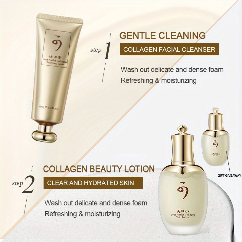 Women's Care 8pcs Set Includes Cleanser, Toner, Lotion, Cream, Eye Cream Infused Collagen Acetyl Hexapeptide -8-_voghion.com