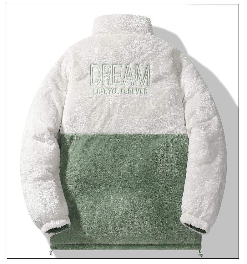 Reversible Fleece-Lined Puffer Jacket – Unisex Stand Collar Coat (Black/Matcha/Khaki/Pink/Purple, XS-4XL)_voghion.com