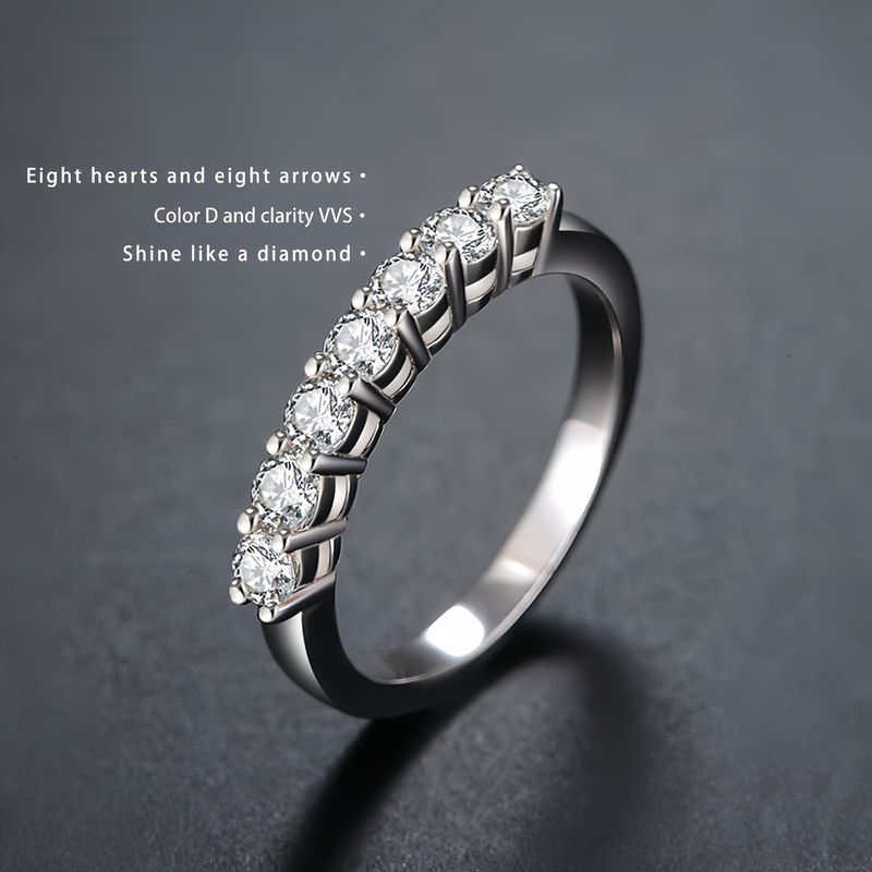 Anello impilabile Lives Three Worlds Diamond da 1 carato per donna, semplice, alla moda, versatile e di alta qualità._voghion.com