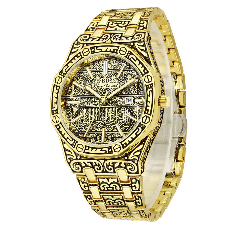 Orologio ottagonale da uomo con lancette super luminose, resistente all'acqua, movimento al quarzo, cinturino in acciaio inossidabile, orologio luminoso e impermeabile_voghion.com