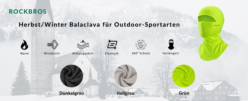Cagoule d'hiver 2 pièces ROCKBROS avec capuche coupe-vent et chaude pour le cyclisme, la moto et le ski_voghion.com
