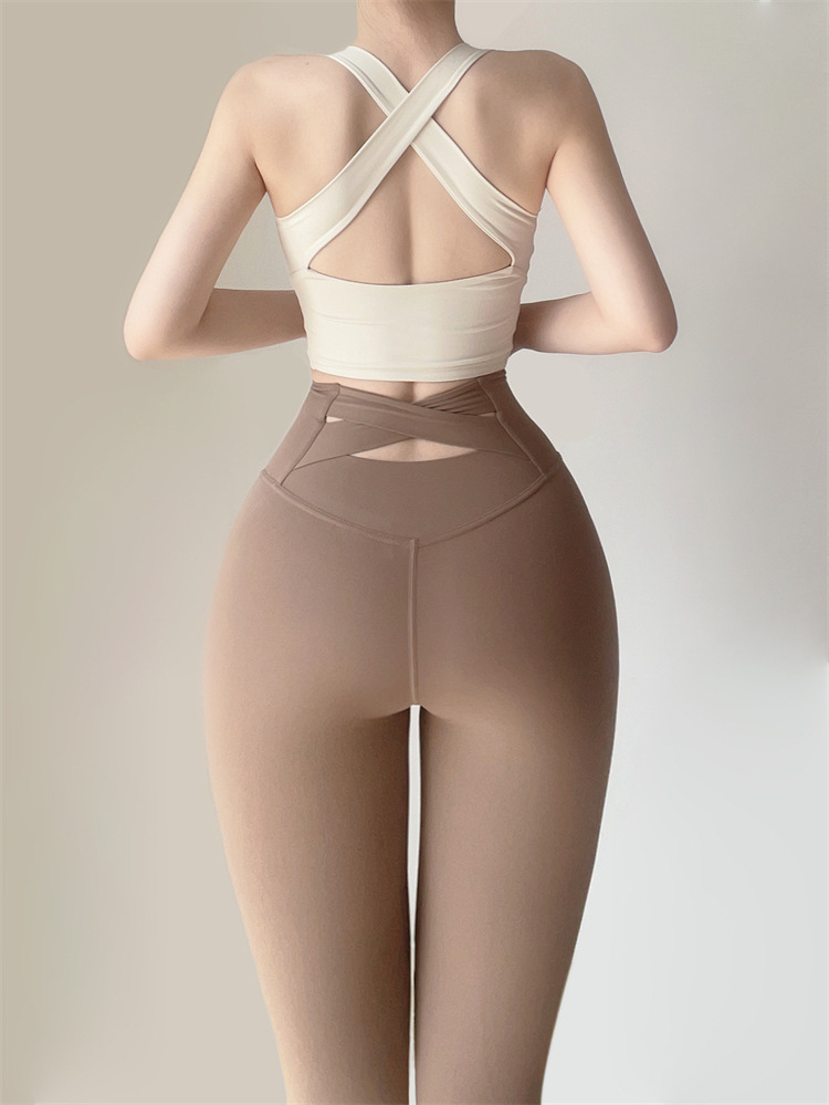 Pantaloni micro-evazați strâmți pentru femei, pentru primăvară și toamnă, cu talie înaltă, croială slim, pantaloni de yoga fitness_voghion.com