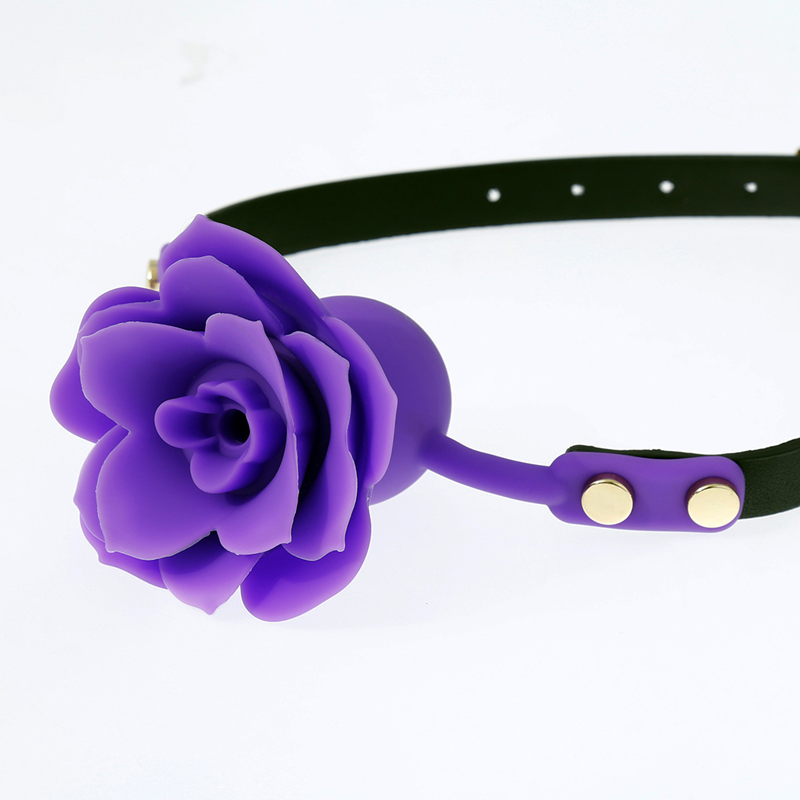 Flower Adjustable Rose Silicone Gag ball with Smooth Anal Plug Toys for Men Women BDWM Bondage Slave Cospl_voghion.com