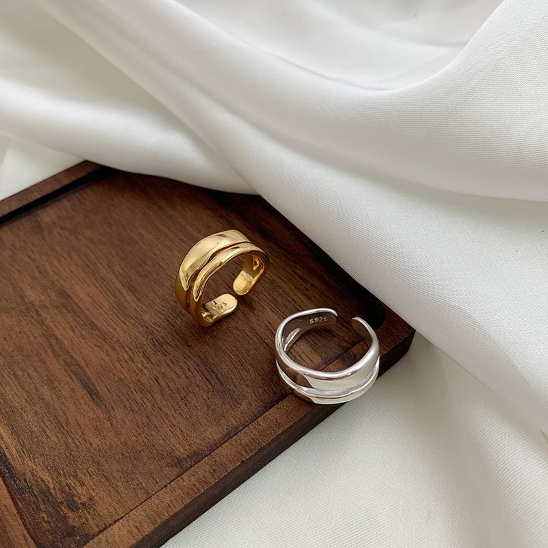 Personalized fashion open wave ring ring female ins trendy internet celebrity simple cold style index finger little finger pinky ring_voghion.com