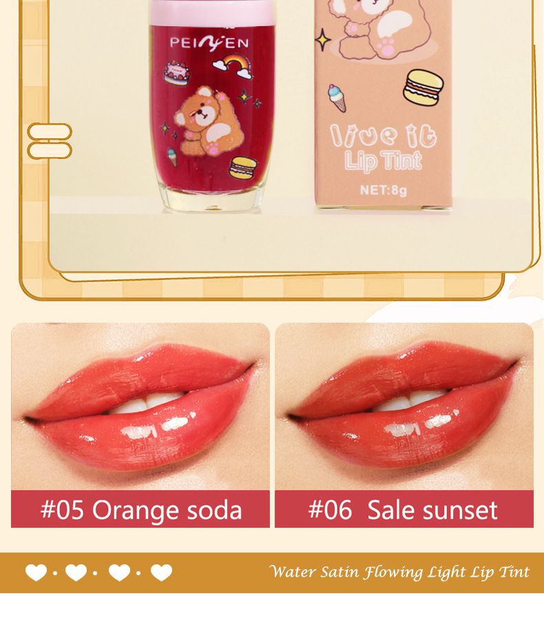 Brilho labial Penifen Batom aquarela Streamer à prova d'água Blush líquido hidratante à prova d'água Espelho à prova d'água Vidro Esmalte labial líquido_voghion.com