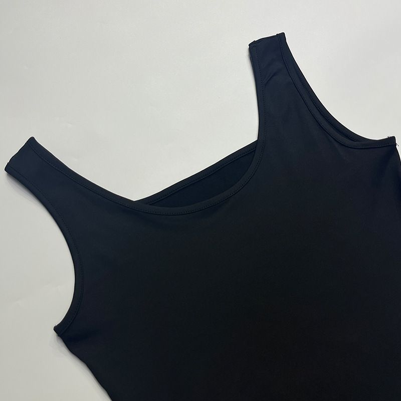 2024. gada vasaras personalizēts apģērbs Slim Fit kleita ar dalītām plecu lencītēm Street Trend U veida kakla dizaina tops_voghion.com