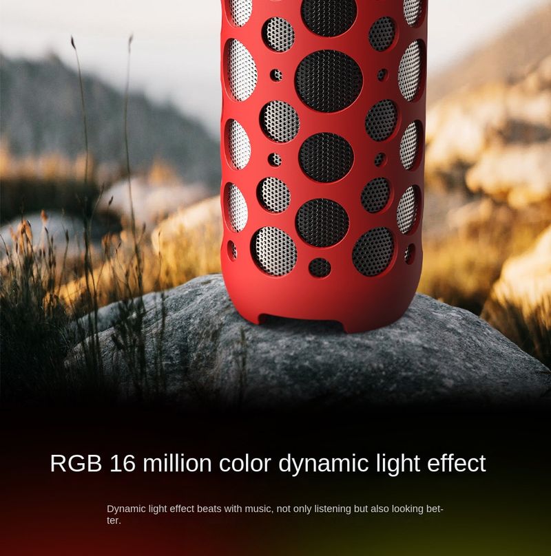 Outdoor Portable Wireless Bluetooth Speaker with Bluetooth Headset and Cool Ambience Light_voghion.com