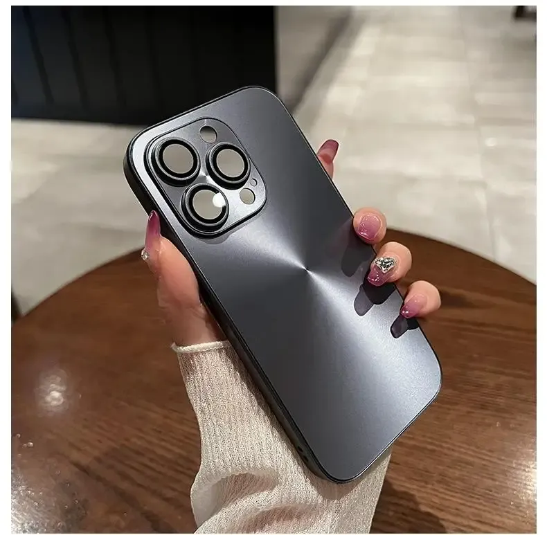 Luxuriöse, coole Laserhülle für iPhone 16 15 14 Plus 13 12 11 Pro Max, matt, Aurora-CD-Muster, stoßfeste Stoßstangenpanzerung, harte Abdeckung_voghion.com