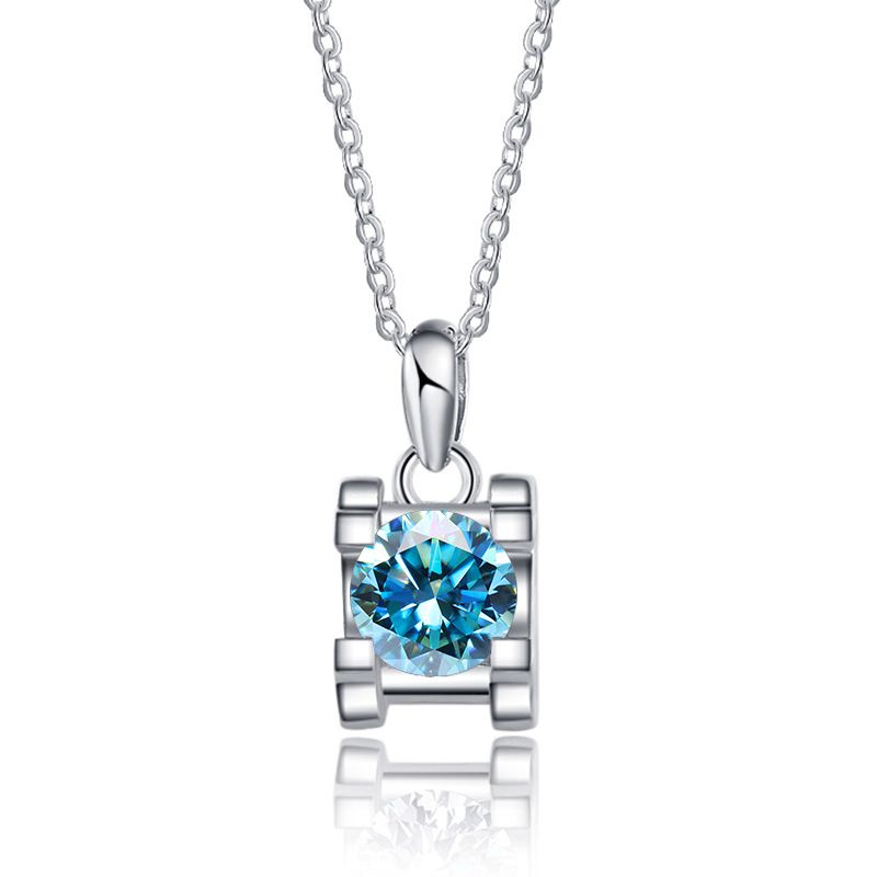 Tancise Luxury 1.0 Carat Shiny Moissanite Diamond Pendant Chain For Women Sterling Silver Necklace Engagement Jewelry_voghion.com