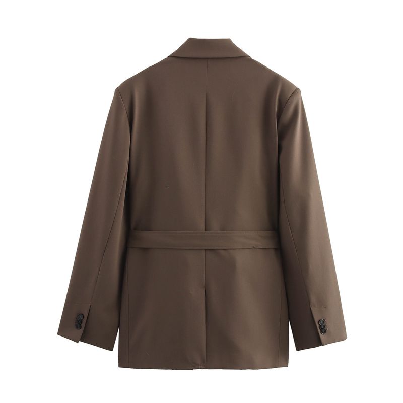 Damenbekleidung Gürtel Gerade Anzugjacke und Hose_voghion.com