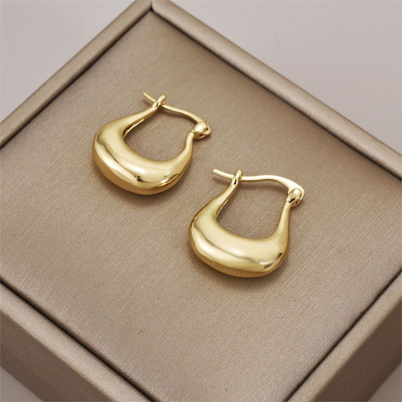 Metal style women's earrings with princess temperament, with noble, luxurious, niche, fashionable, and versatile ear accessories in geometric shape_voghion.com