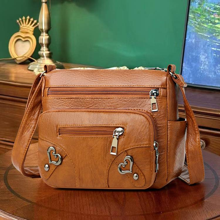 Women's vintage shoulder bag, multi-pocket large capacity crossbody bag_voghion.com