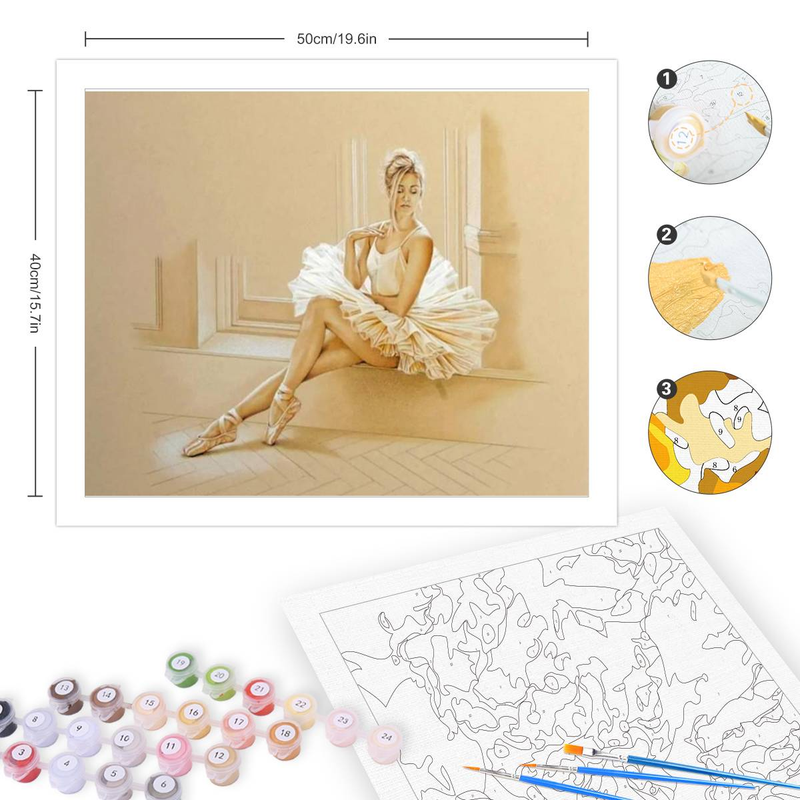 Pintura clásica RUOPOTY por números, pintura en lienzo hecha a mano, pintura de niña de ballet para pintar arte de pared_voghion.com