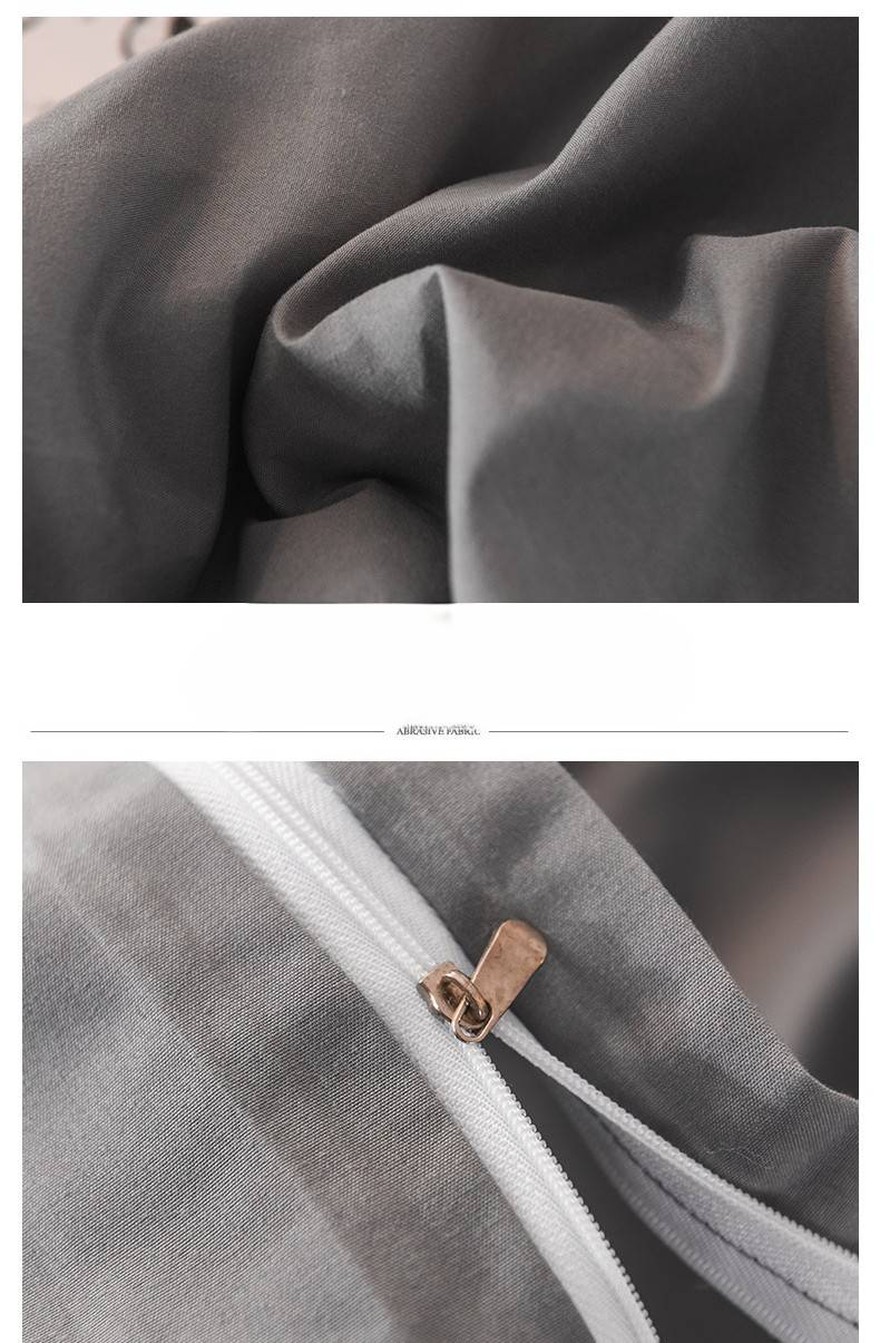 Copripiumino in materiale morbido, colore puro, sabbiato, set di biancheria da letto in tre pezzi_voghion.com